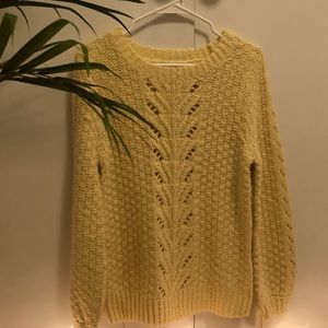 Oversized cozy yellow lucky brand sweater